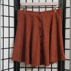 SHEIN Curve Plus Button Up Corduroy Flare Skirt Size 0X